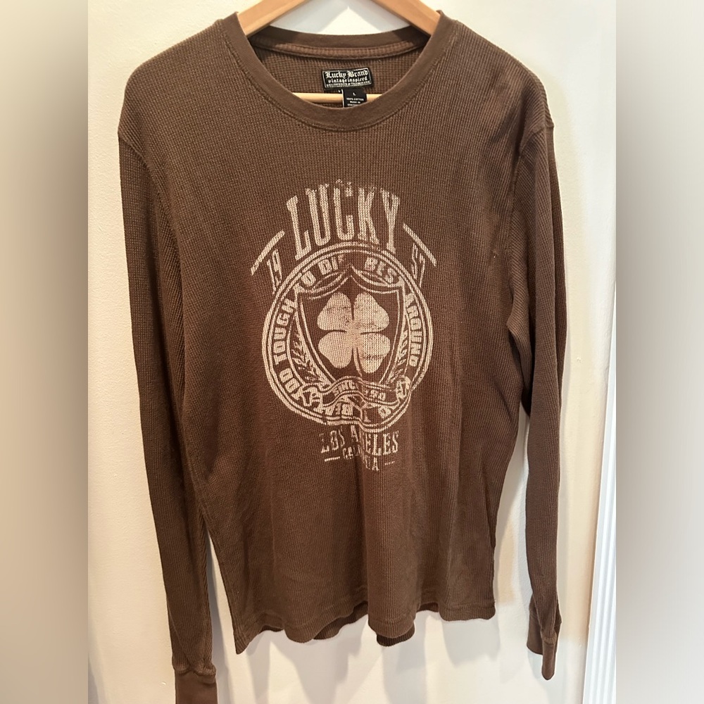 Lucky Brand Men’s Thermal Long Sleeve Graphic T-shirt, Size L
